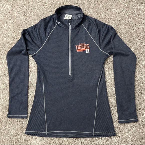 Under Armour Heat Gear Fitted Shirt Size XS Pull Over 1/2 Zip Detroit Tigers - Picture 1 of 7
